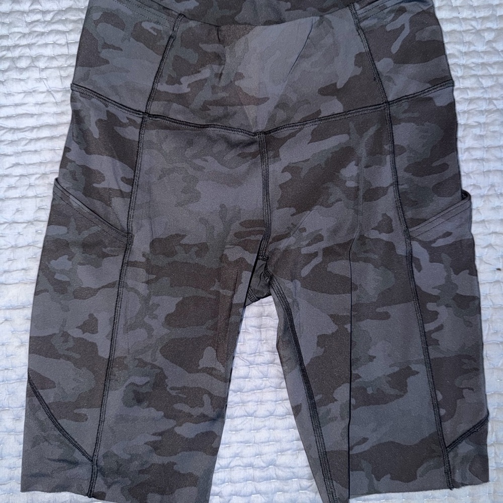 lululemon athletica Charcoal Camo High-Rise Bike Shorts
